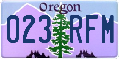 OR license plate 023RFM