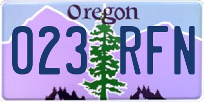 OR license plate 023RFN