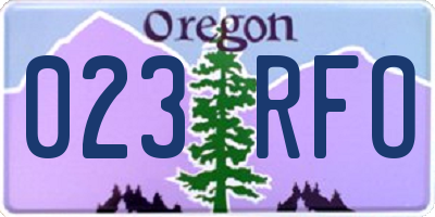 OR license plate 023RFO