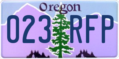 OR license plate 023RFP