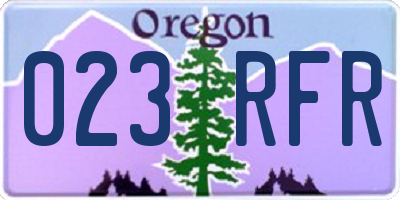 OR license plate 023RFR