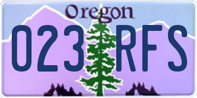 OR license plate 023RFS