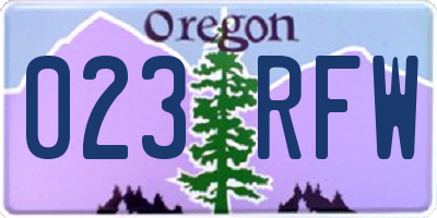 OR license plate 023RFW