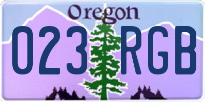 OR license plate 023RGB
