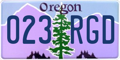 OR license plate 023RGD