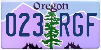 OR license plate 023RGF