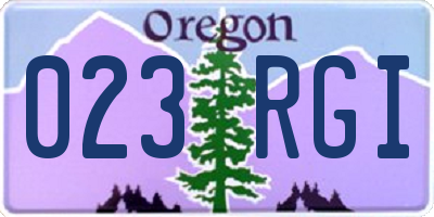 OR license plate 023RGI