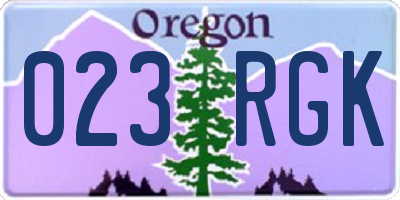 OR license plate 023RGK