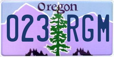 OR license plate 023RGM