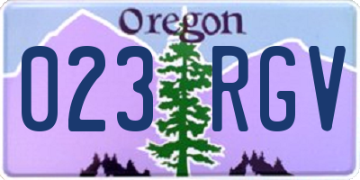 OR license plate 023RGV