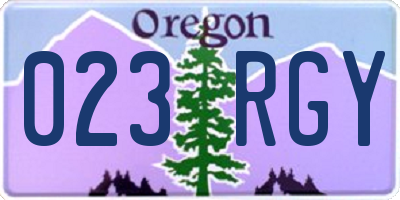 OR license plate 023RGY