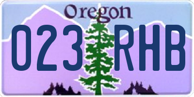 OR license plate 023RHB