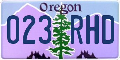 OR license plate 023RHD