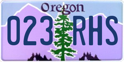 OR license plate 023RHS