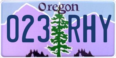 OR license plate 023RHY