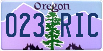 OR license plate 023RIC