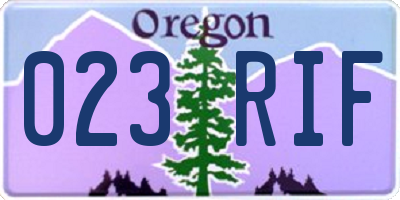 OR license plate 023RIF