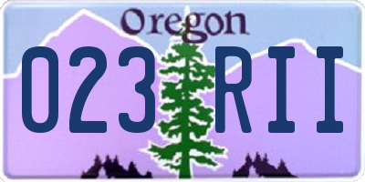 OR license plate 023RII
