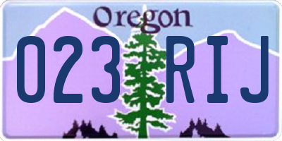 OR license plate 023RIJ