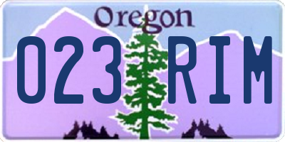 OR license plate 023RIM