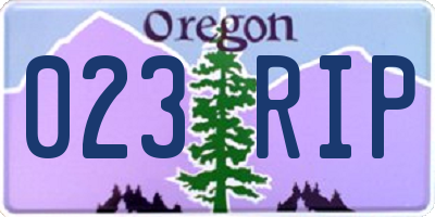 OR license plate 023RIP