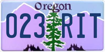 OR license plate 023RIT