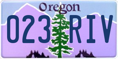 OR license plate 023RIV