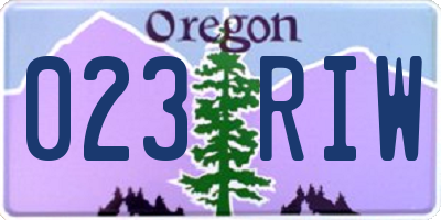OR license plate 023RIW