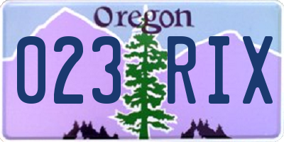 OR license plate 023RIX