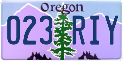OR license plate 023RIY