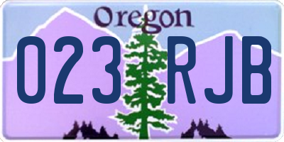 OR license plate 023RJB