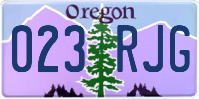 OR license plate 023RJG