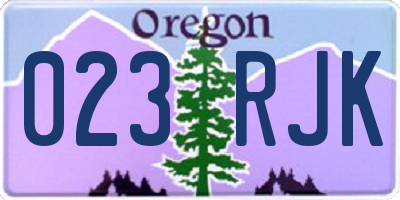 OR license plate 023RJK