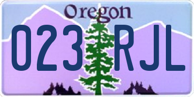 OR license plate 023RJL
