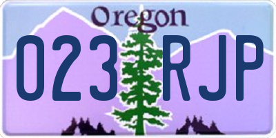 OR license plate 023RJP