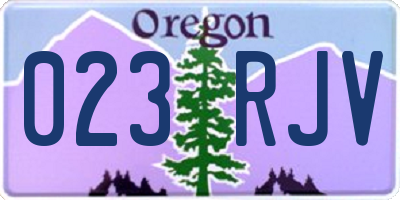 OR license plate 023RJV