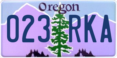 OR license plate 023RKA