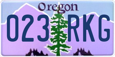 OR license plate 023RKG