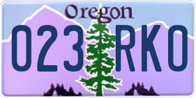 OR license plate 023RKO