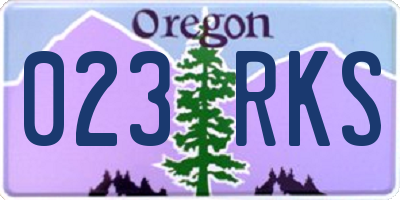 OR license plate 023RKS