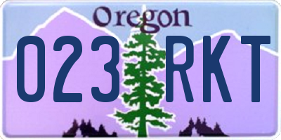 OR license plate 023RKT