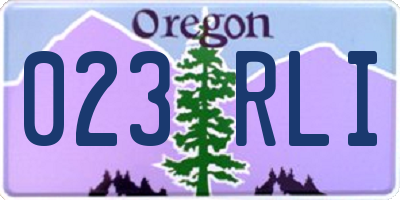 OR license plate 023RLI