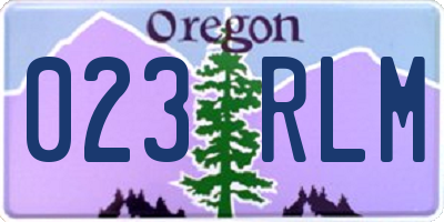 OR license plate 023RLM