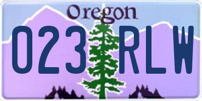 OR license plate 023RLW