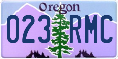 OR license plate 023RMC