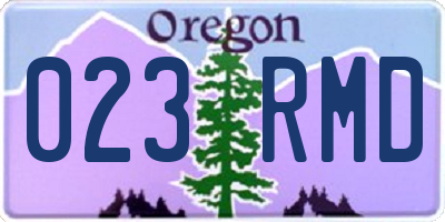 OR license plate 023RMD
