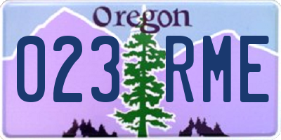 OR license plate 023RME