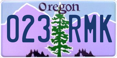 OR license plate 023RMK