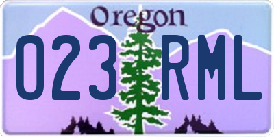 OR license plate 023RML