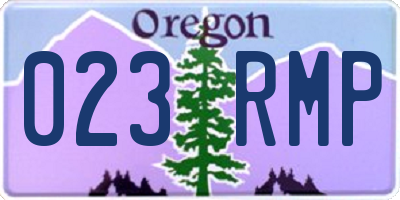 OR license plate 023RMP